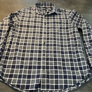 4/$10 Men's Navy Gray Plaid Button Down Shirt